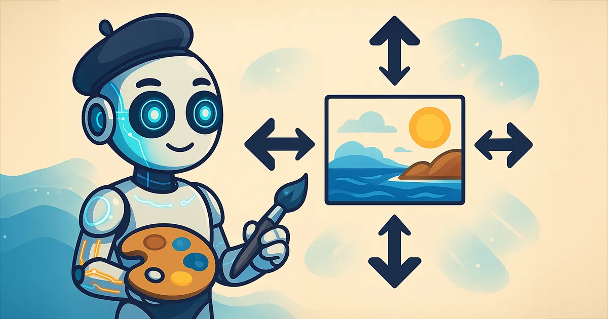 Ein Roboter-Maler zeigt wie man ein Bild erweitern kann